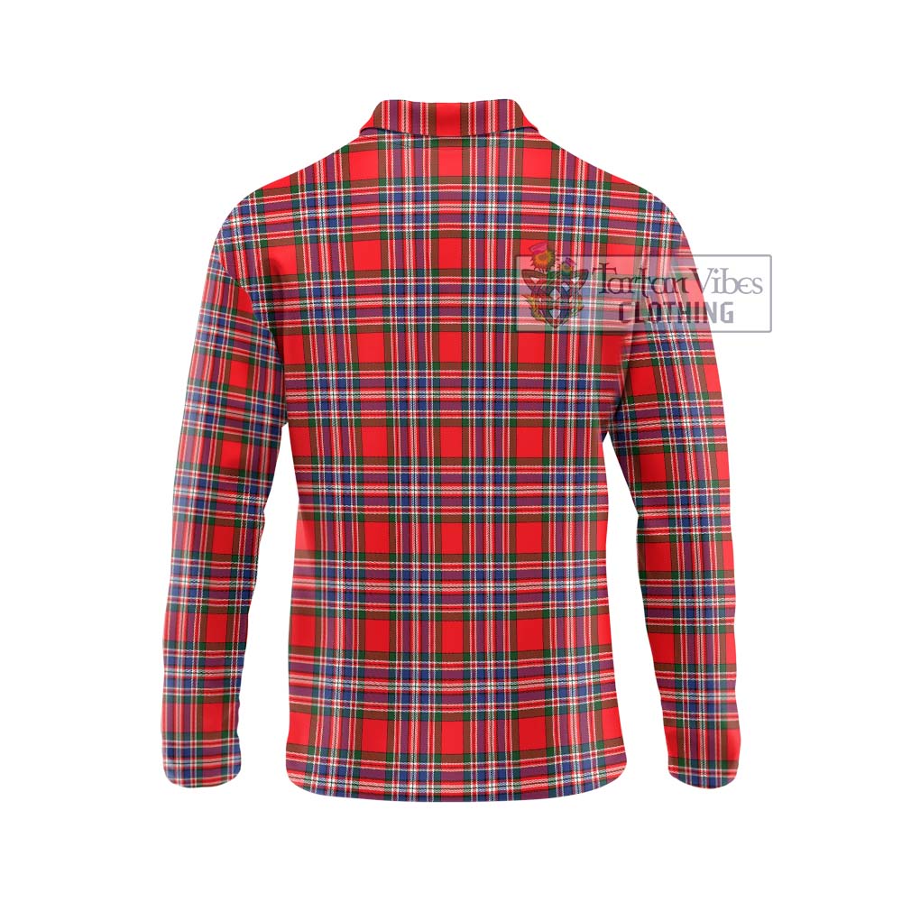 MacFarlane (McFarlane) Tartan Long Sleeve Polo Shirt with Family Crest DNA In Me Style - Tartanvibesclothing Shop