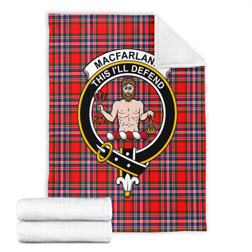 MacFarlane (McFarlane) Tartan Blanket with Family Crest