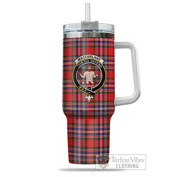 MacFarlane (McFarlane) Tartan and Family Crest Tumbler with Handle