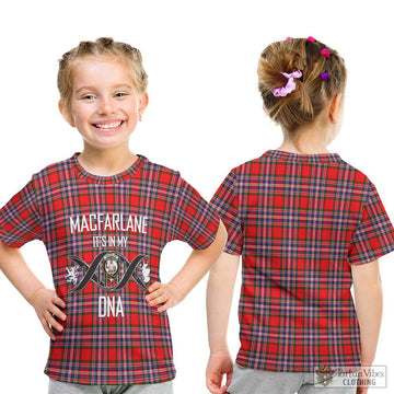 MacFarlane (McFarlane) Tartan Kid T-Shirt with Family Crest DNA In Me Style