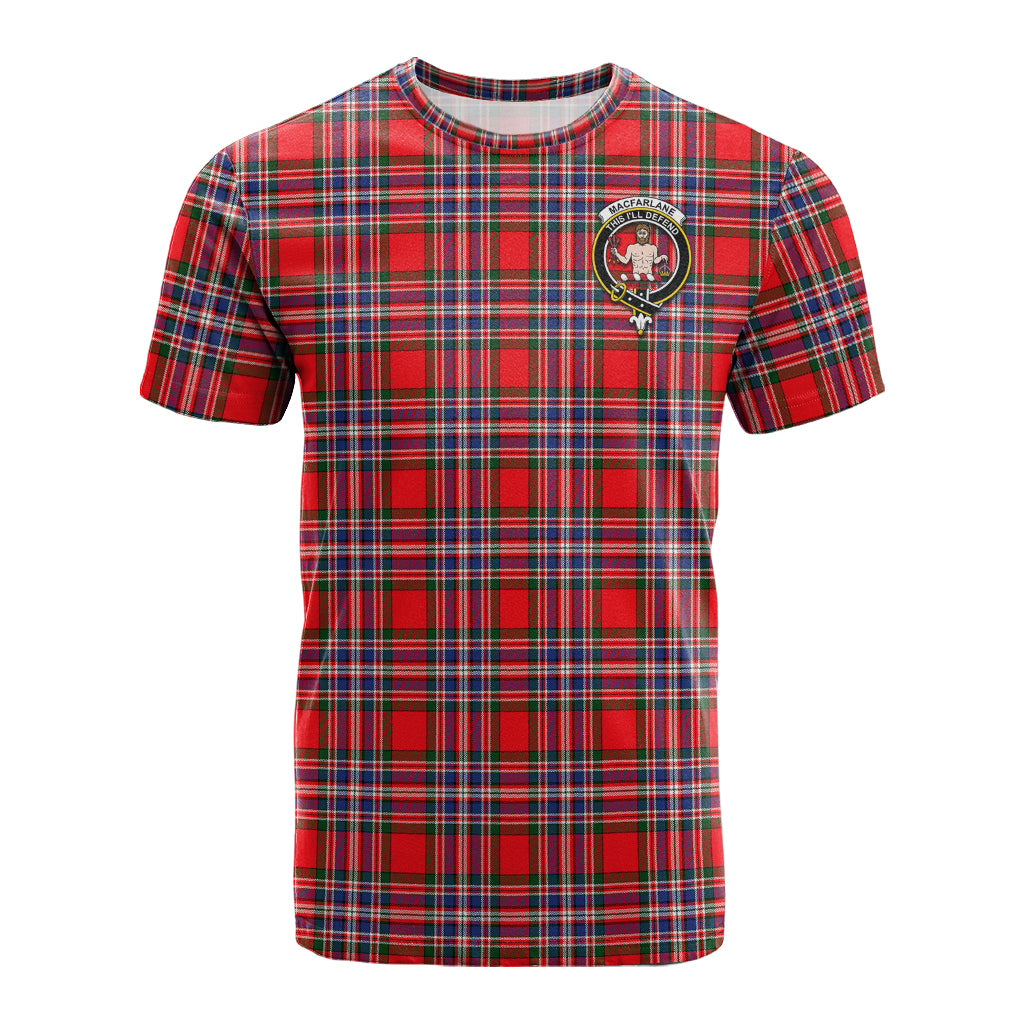 MacFarlane (McFarlane) Tartan T-Shirt with Family Crest - Tartan Vibes Clothing