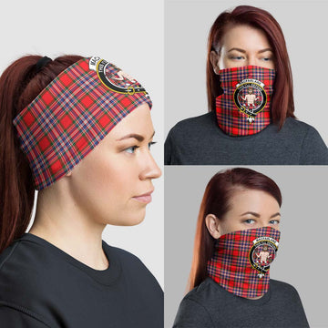 MacFarlane (McFarlane) Tartan Neck Gaiters, Tartan Bandanas, Tartan Head Band with Family Crest