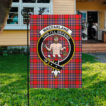 MacFarlane (McFarlane) Tartan Flag with Family Crest