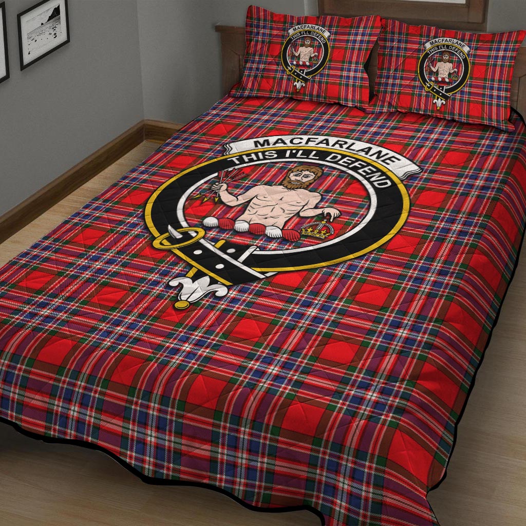 MacFarlane Modern Tartan Quilt Bed Set with Family Crest - Tartanvibesclothing