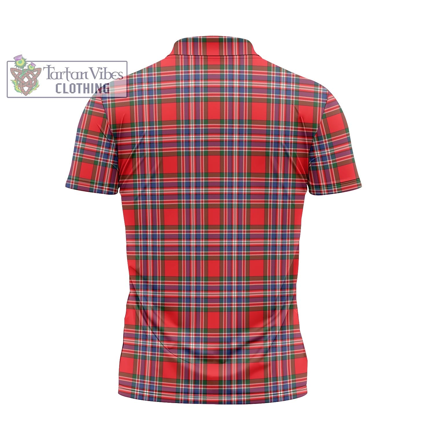 Tartan Vibes Clothing MacFarlane Modern Tartan Zipper Polo Shirt with Family Crest