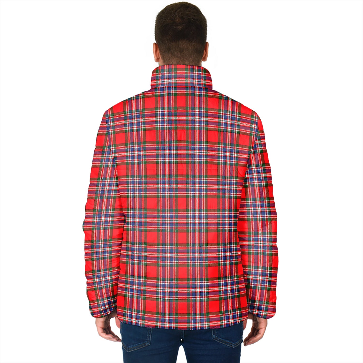 MacFarlane Modern Tartan Padded Jacket with Family Crest - Tartanvibesclothing