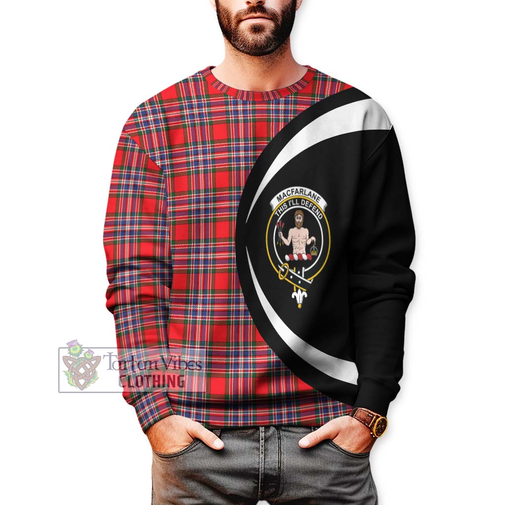 MacFarlane (McFarlane) Tartan Sweatshirt with Family Crest Circle Style - Tartan Vibes Clothing