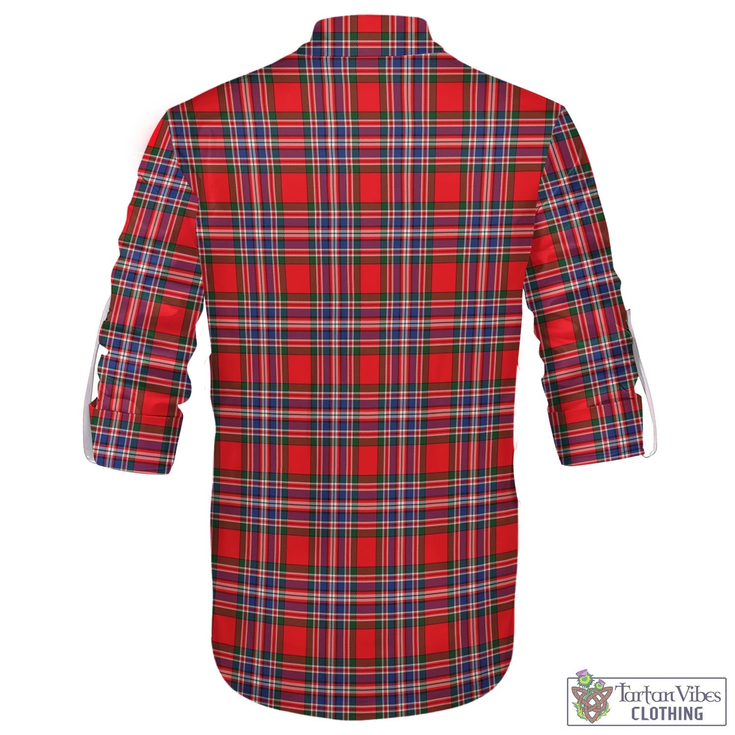 Tartan Vibes Clothing MacFarlane Modern Tartan Men's Scottish Traditional Jacobite Ghillie Kilt Shirt