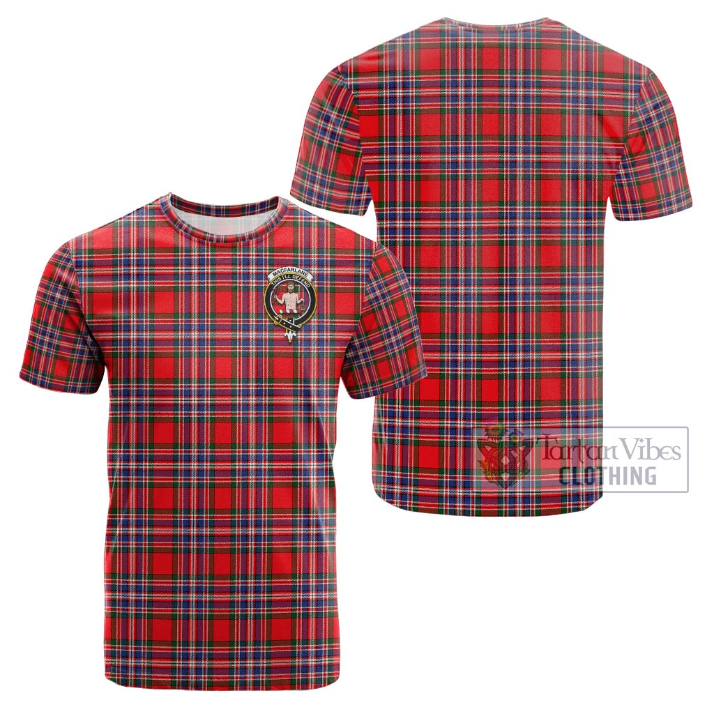 Tartan Vibes Clothing MacFarlane Modern Tartan Cotton T-Shirt with Family Crest