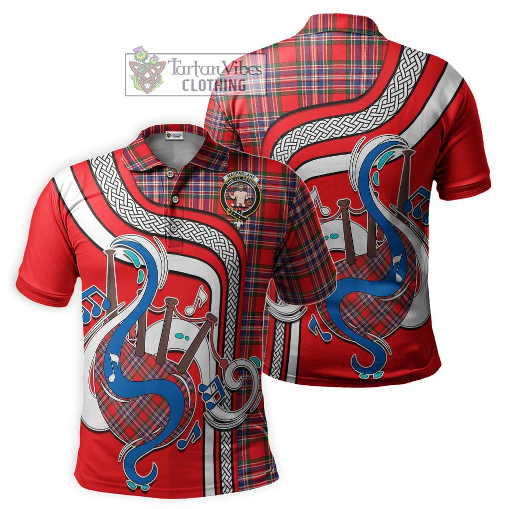 Tartan Vibes Clothing MacFarlane Modern Tartan Polo Shirt with Epic Bagpipe Style