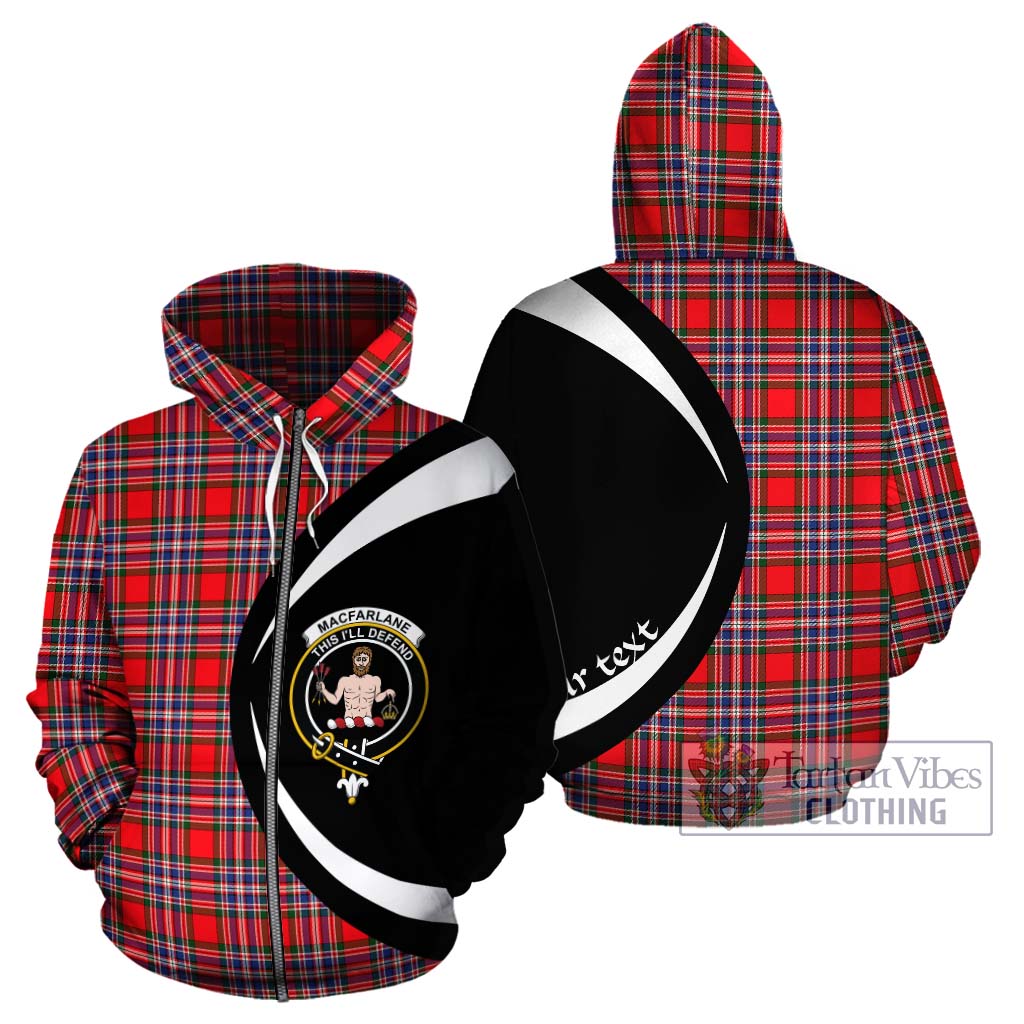 Tartan Vibes Clothing MacFarlane Modern Tartan Hoodie with Family Crest Circle Style