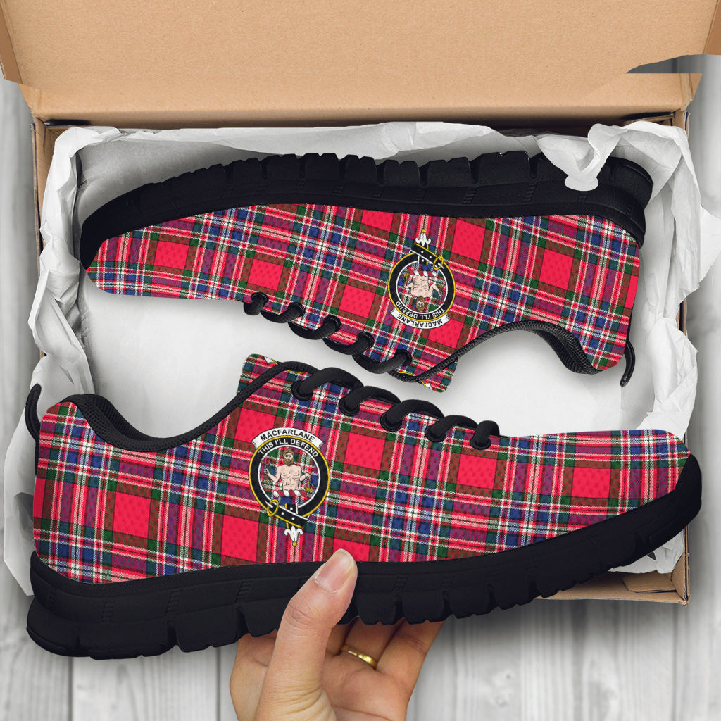 MacFarlane (McFarlane) Tartan Sneakers with Family Crest - Tartan Vibes Clothing