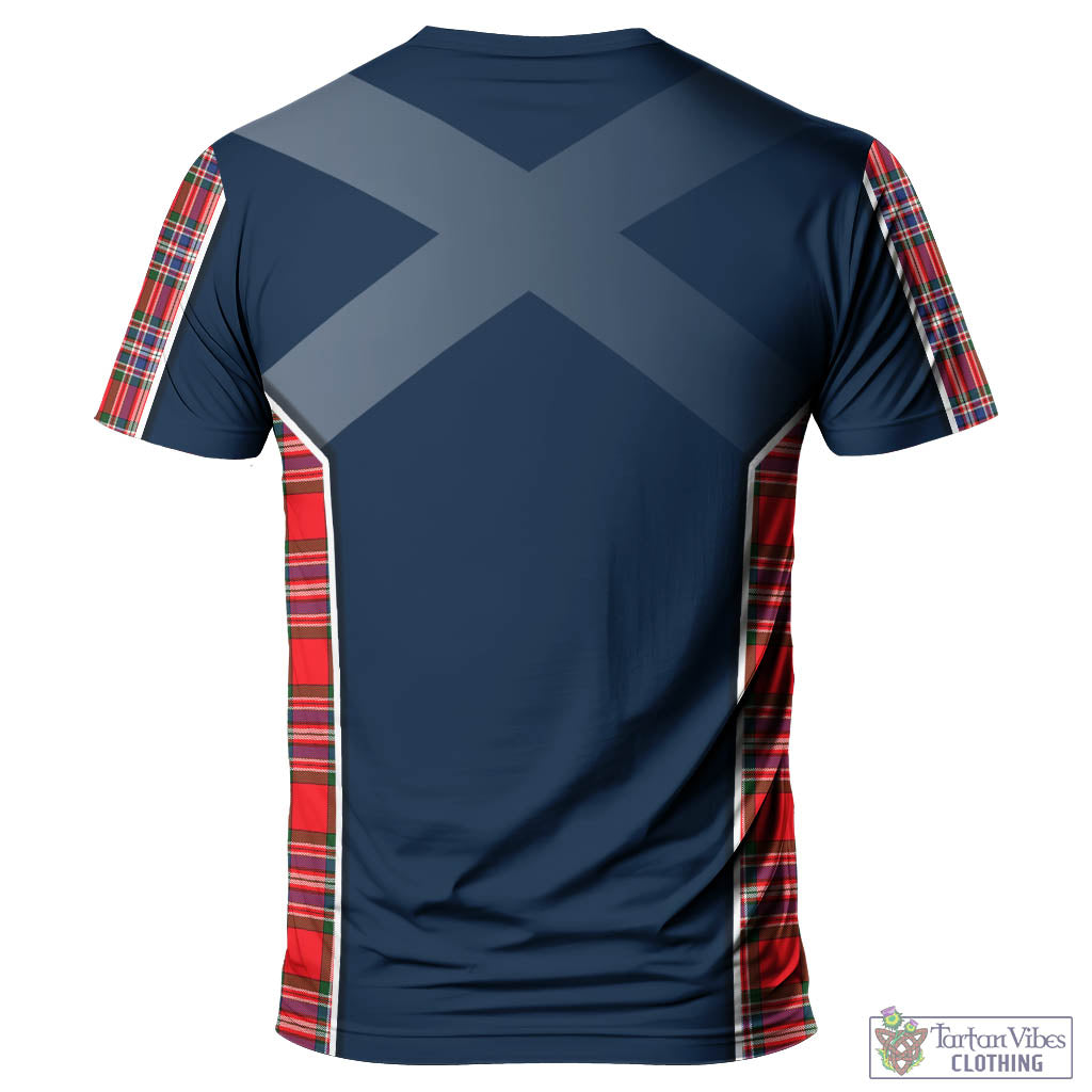 Tartan Vibes Clothing MacFarlane Modern Tartan T-Shirt with Family Crest and Scottish Thistle Vibes Sport Style