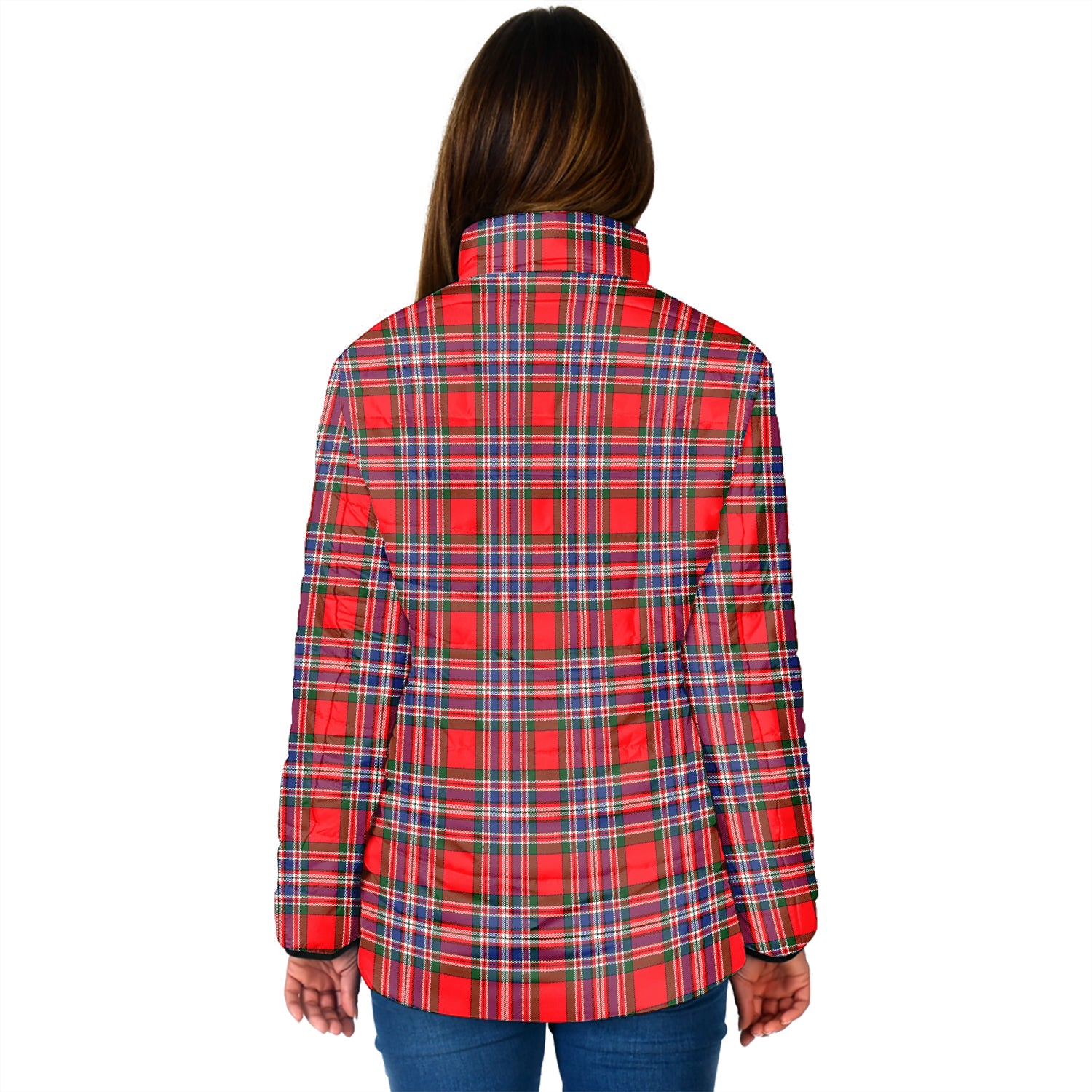 MacFarlane Modern Tartan Padded Jacket with Family Crest - Tartanvibesclothing