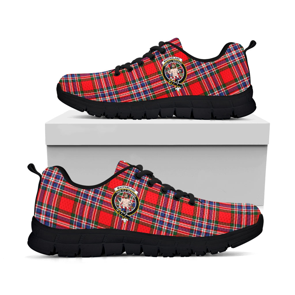 MacFarlane (McFarlane) Tartan Sneakers with Family Crest - Tartan Vibes Clothing