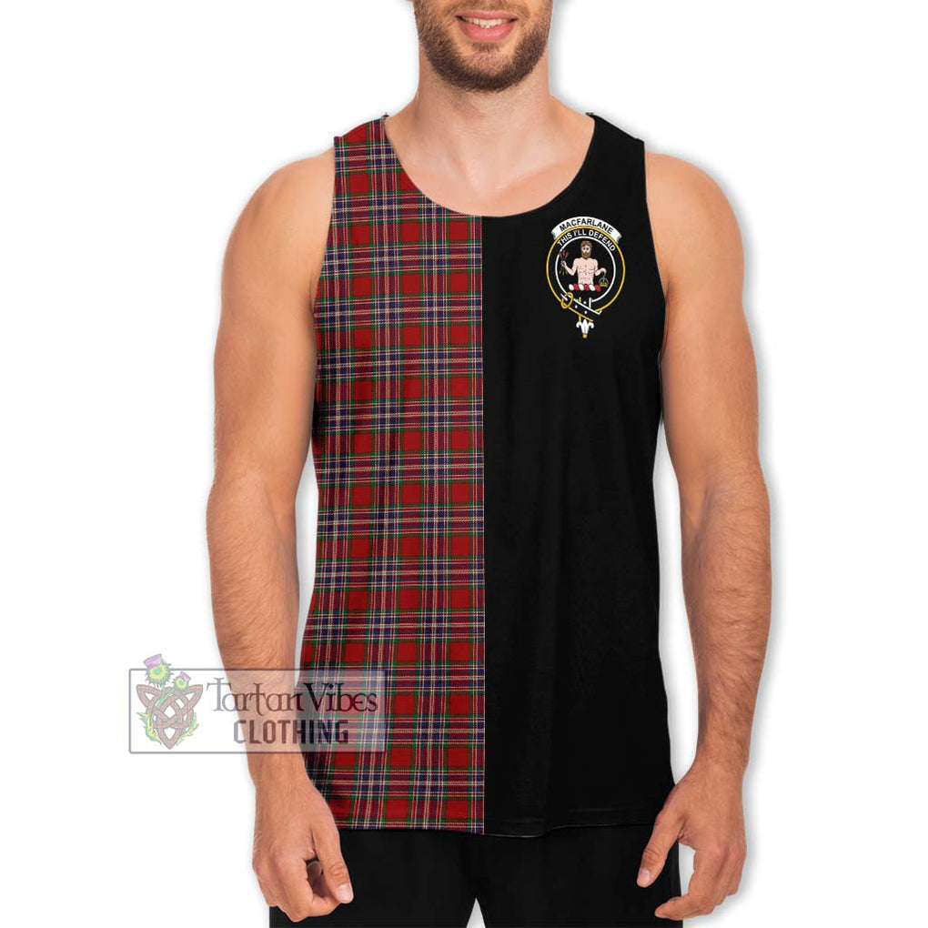 MacFarlane Red Tartan Men's Tank Top with Family Crest and Half Of Me Style Men - Tartanvibesclothing Shop