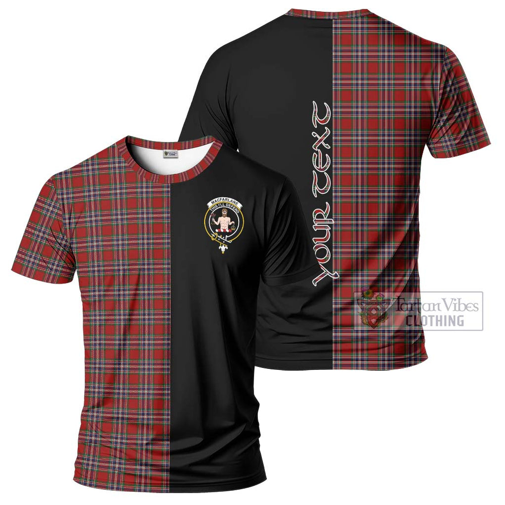 MacFarlane Red Tartan T-Shirt with Family Crest and Half Of Me Style Kid's Shirt - Tartanvibesclothing Shop