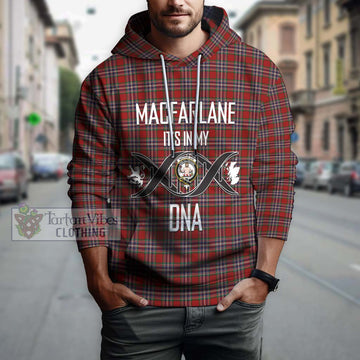 MacFarlane Red Tartan Hoodie with Family Crest DNA In Me Style