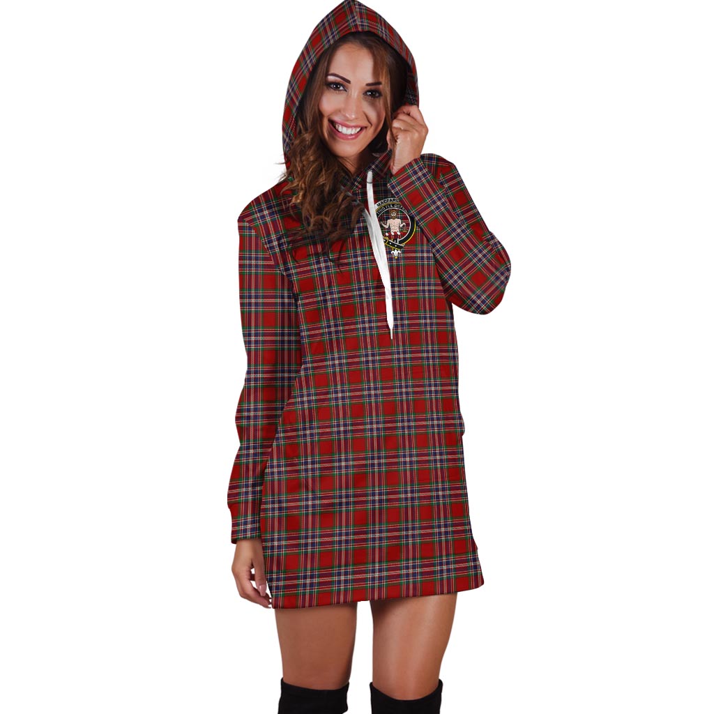 MacFarlane Red Tartan Hoodie Dress with Family Crest - Tartan Vibes Clothing