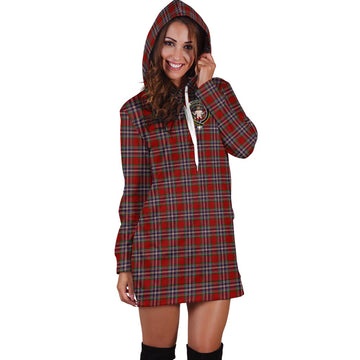 MacFarlane Red Tartan Hoodie Dress with Family Crest