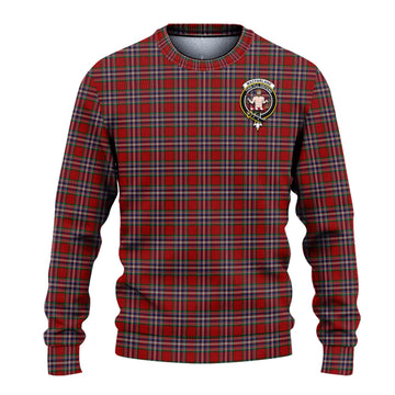 MacFarlane Red Tartan Ugly Sweater with Family Crest