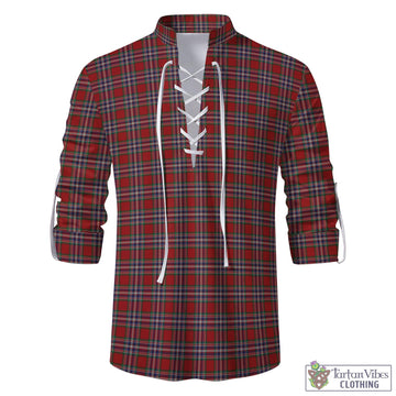 MacFarlane Red Tartan Men's Scottish Traditional Jacobite Ghillie Kilt Shirt