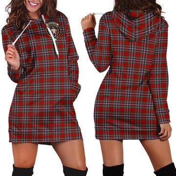 MacFarlane Red Tartan Hoodie Dress with Family Crest