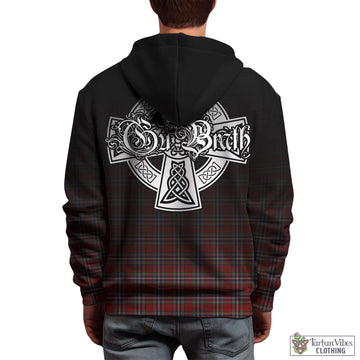 MacFarlane Red Tartan Hoodie Featuring Alba Gu Brath Family Crest Celtic Inspired