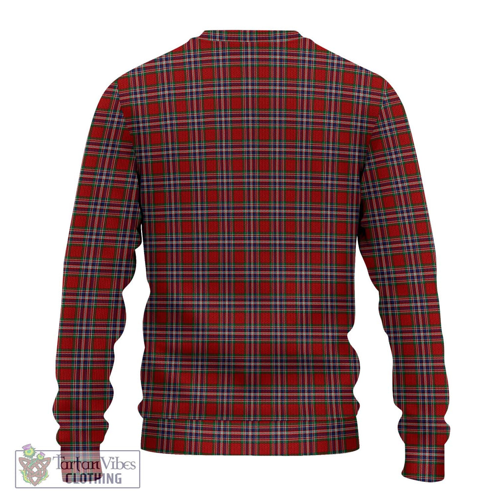 MacFarlane Red Tartan Knitted Sweater with Family Crest DNA In Me Style - Tartanvibesclothing Shop