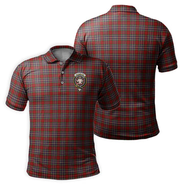 MacFarlane Red Tartan Men's Polo Shirt with Family Crest