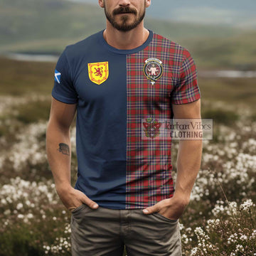 MacFarlane Red Tartan T-Shirt Alba with Scottish Lion Royal Arm Half Style