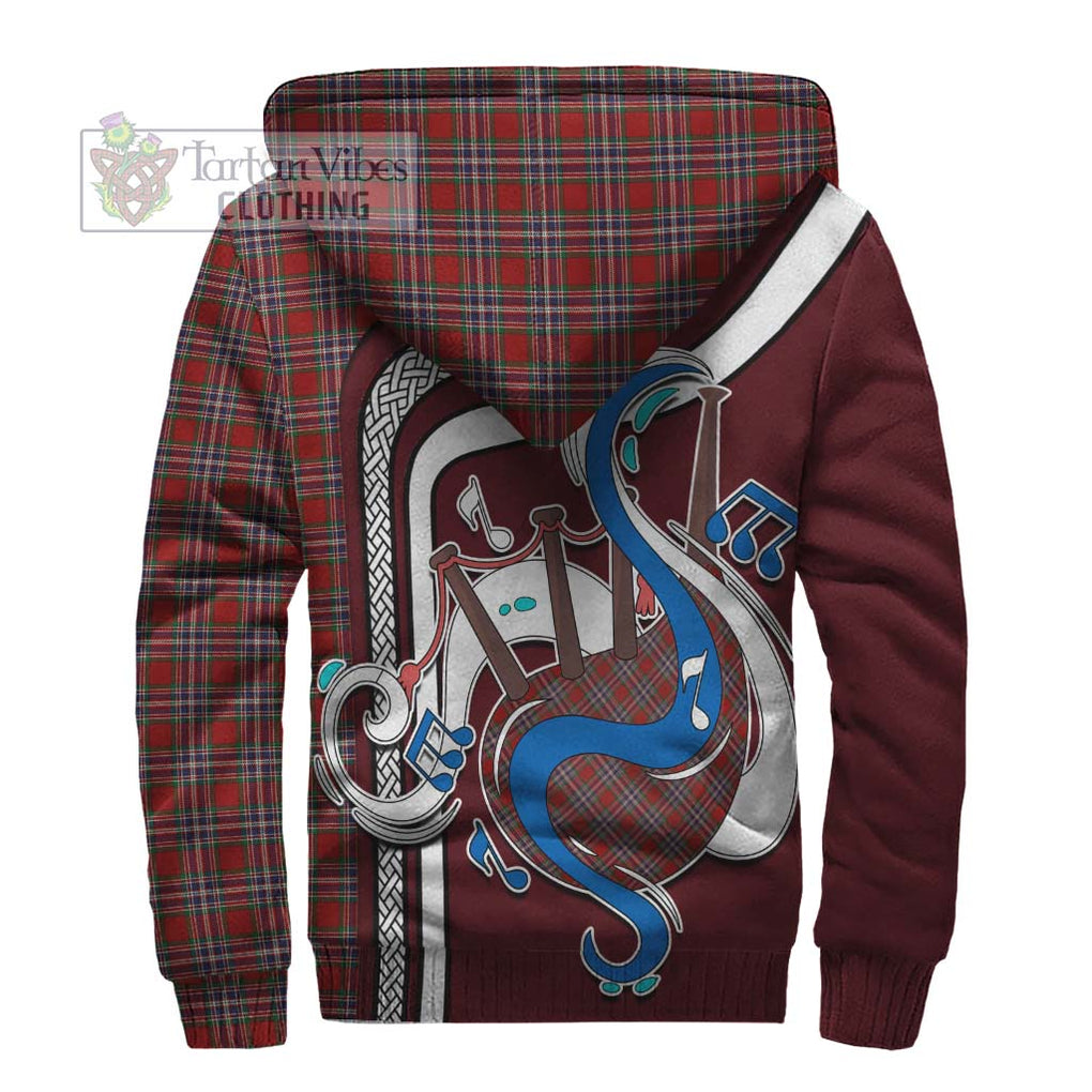 MacFarlane Red Tartan Sherpa Hoodie with Epic Bagpipe Style - Tartanvibesclothing Shop