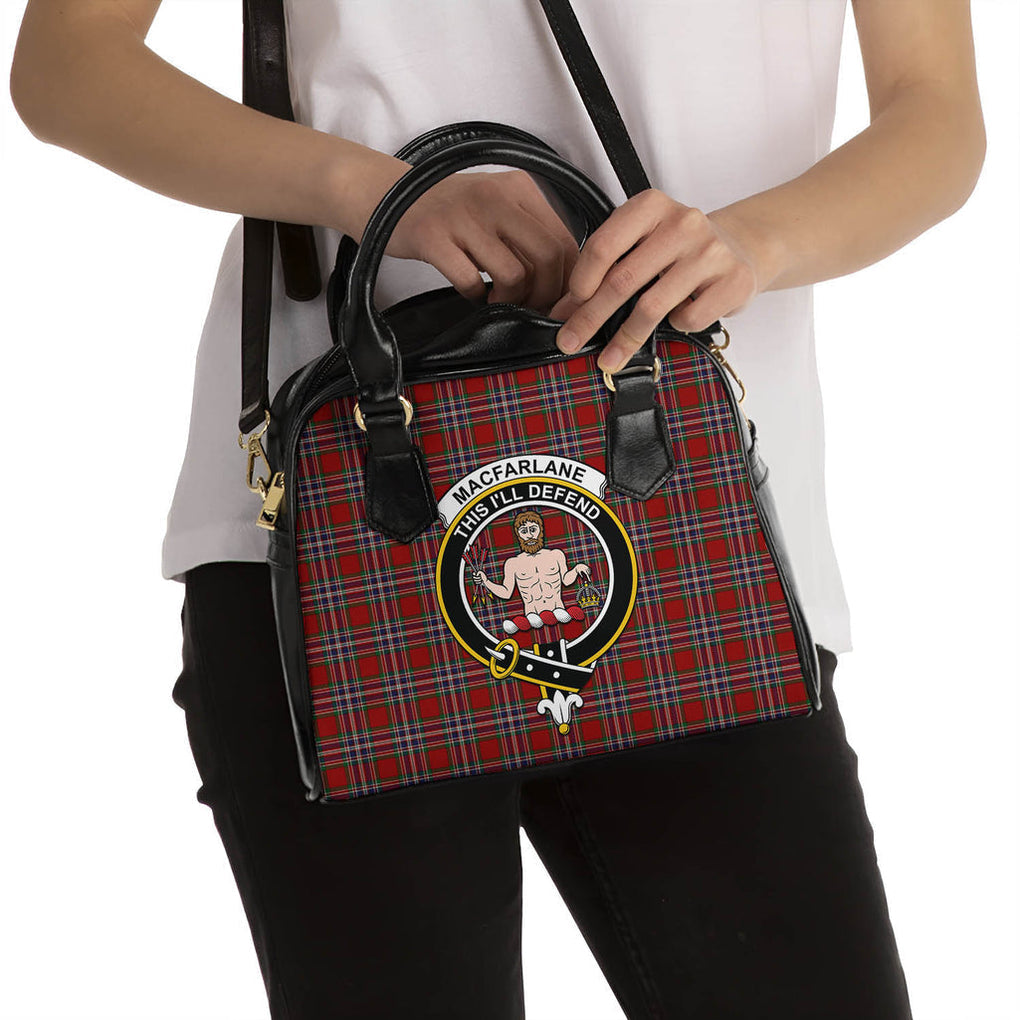 MacFarlane Red Tartan Shoulder Handbags with Family Crest - Tartanvibesclothing