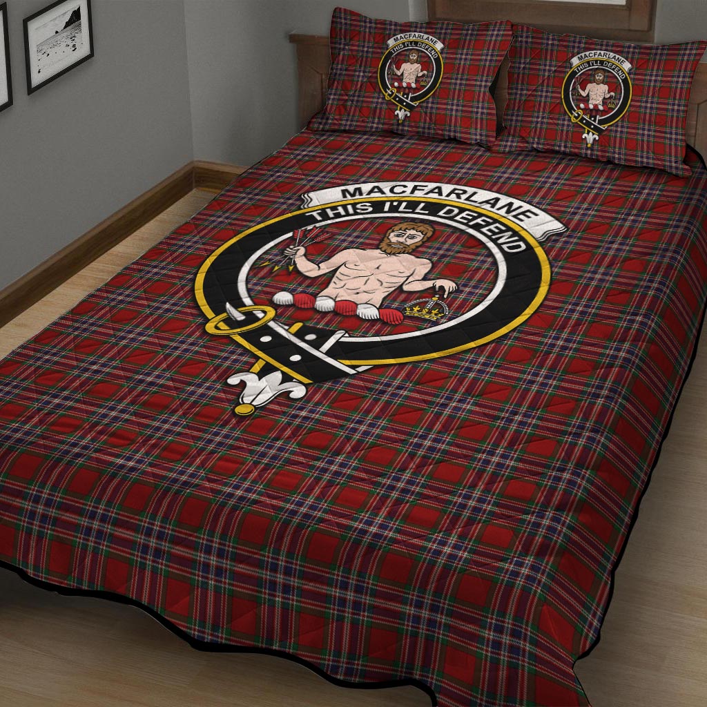 MacFarlane Red Tartan Quilt Bed Set with Family Crest - Tartan Vibes Clothing