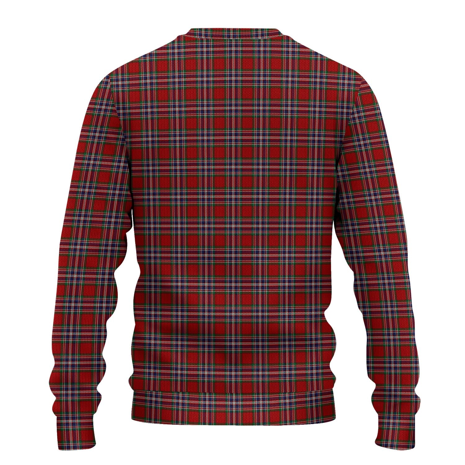 MacFarlane Red Tartan Knitted Sweater with Family Crest - Tartanvibesclothing