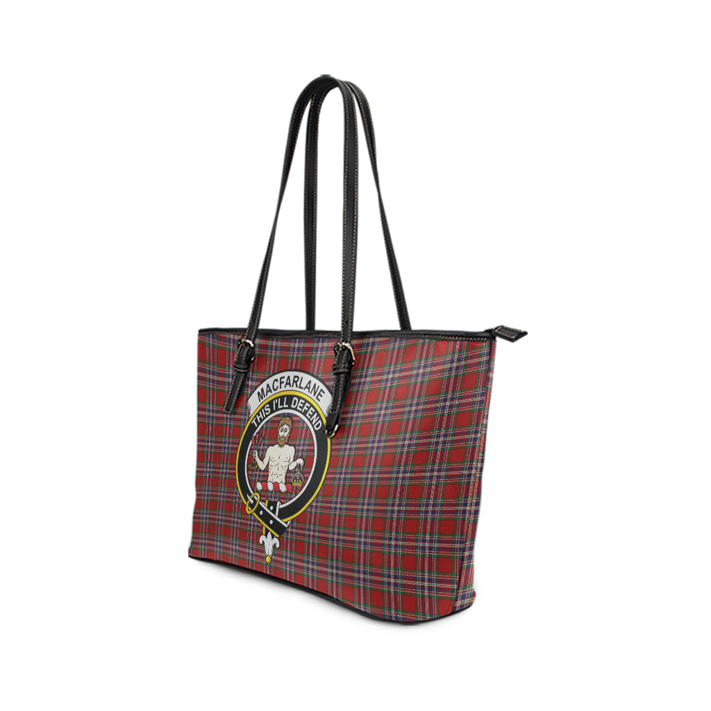 macfarlane-red-tartan-leather-tote-bag-with-family-crest