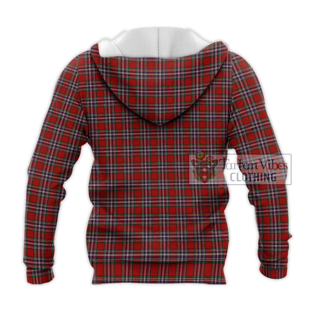 MacFarlane Red Tartan Knitted Hoodie with Family Crest DNA In Me Style - Tartanvibesclothing Shop