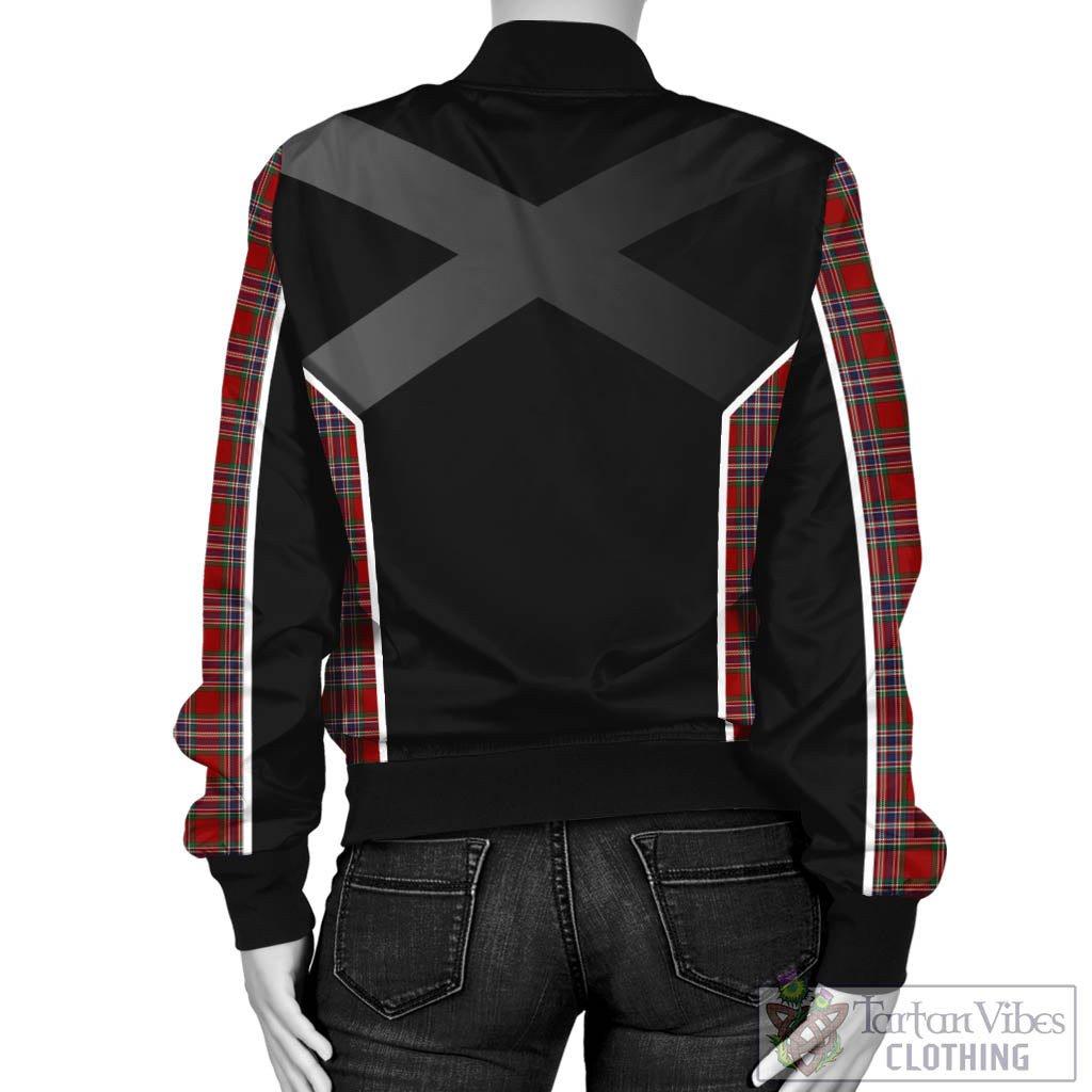 Tartan Vibes Clothing MacFarlane Red Tartan Bomber Jacket with Family Crest and Scottish Thistle Vibes Sport Style