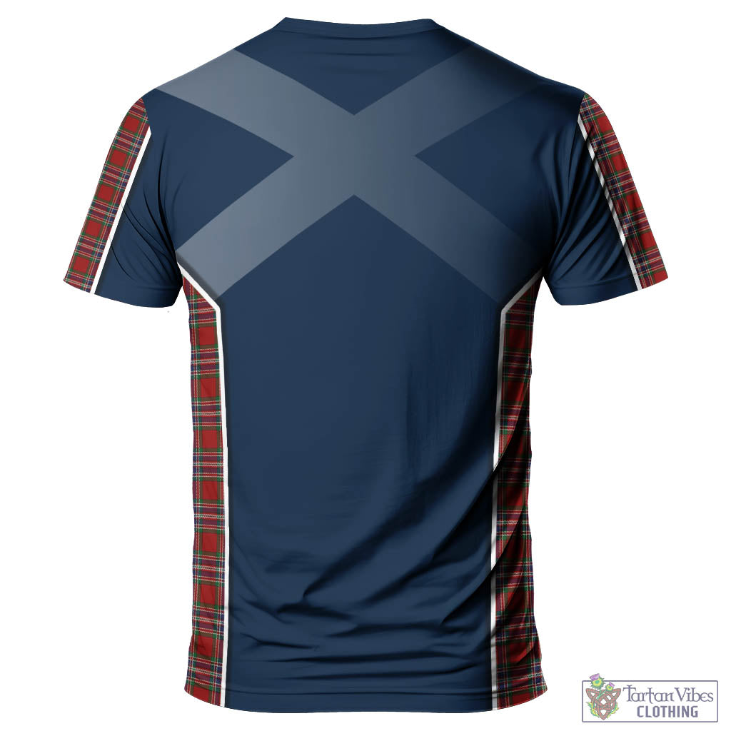 Tartan Vibes Clothing MacFarlane Red Tartan T-Shirt with Family Crest and Scottish Thistle Vibes Sport Style