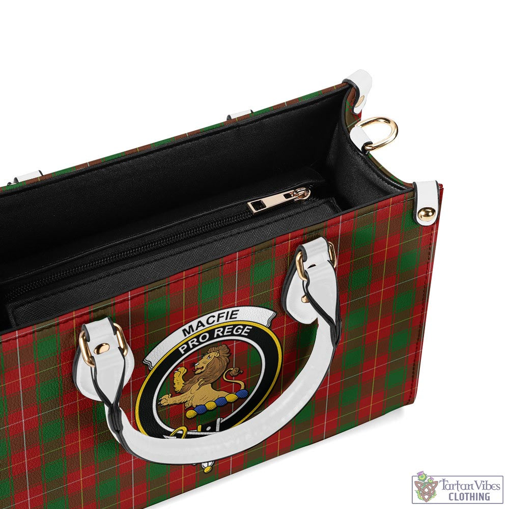 Tartan Vibes Clothing MacFie Tartan Luxury Leather Handbags with Family Crest