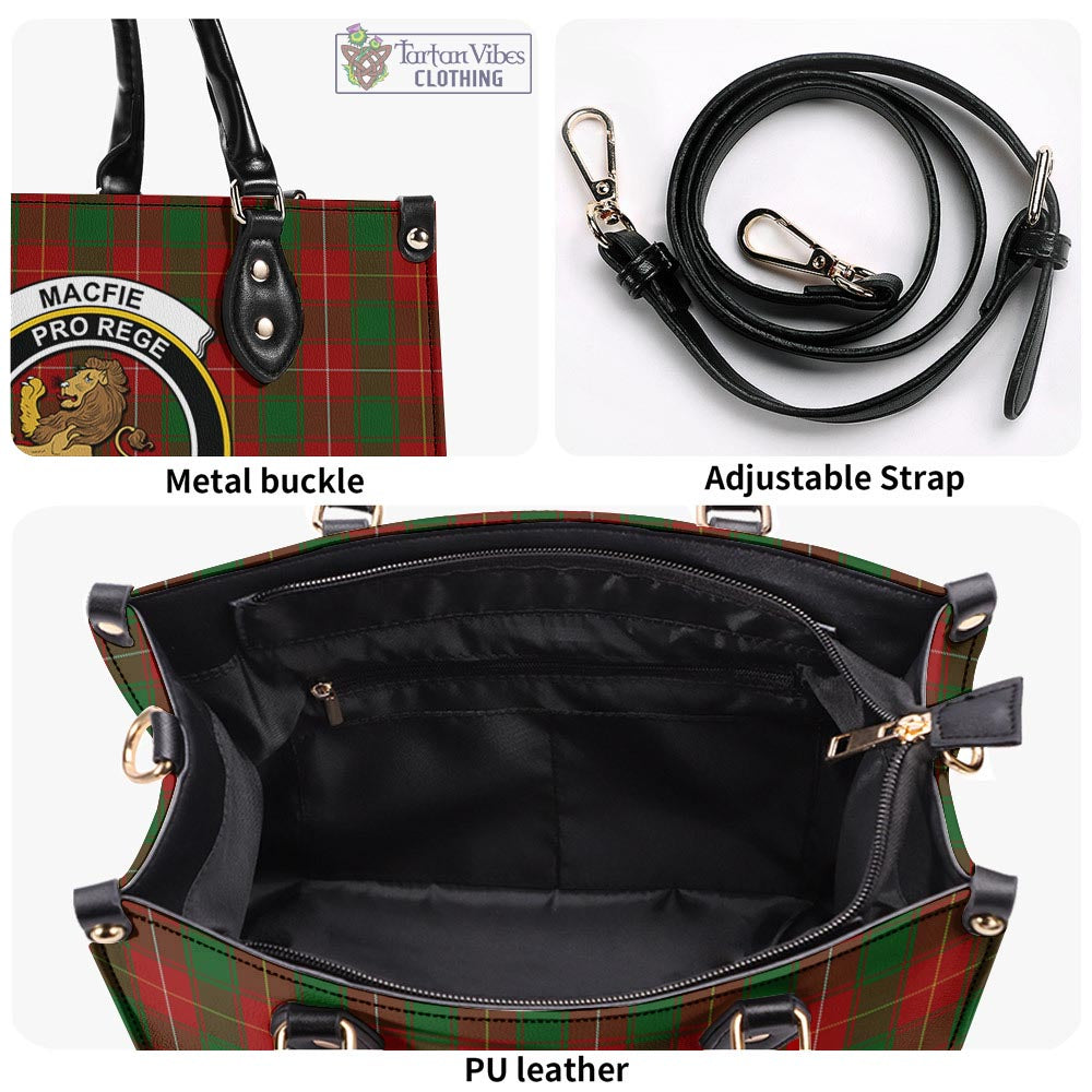 Tartan Vibes Clothing MacFie Tartan Luxury Leather Handbags with Family Crest