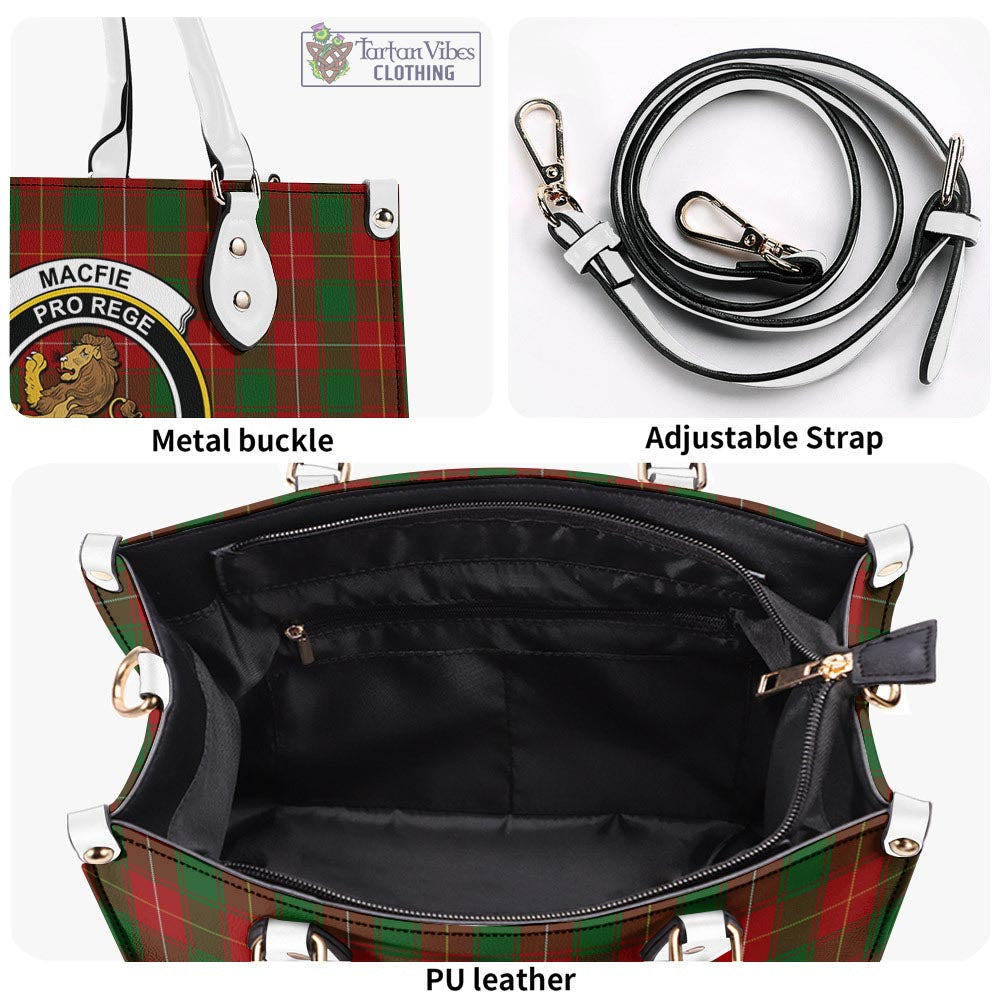 Tartan Vibes Clothing MacFie Tartan Luxury Leather Handbags with Family Crest