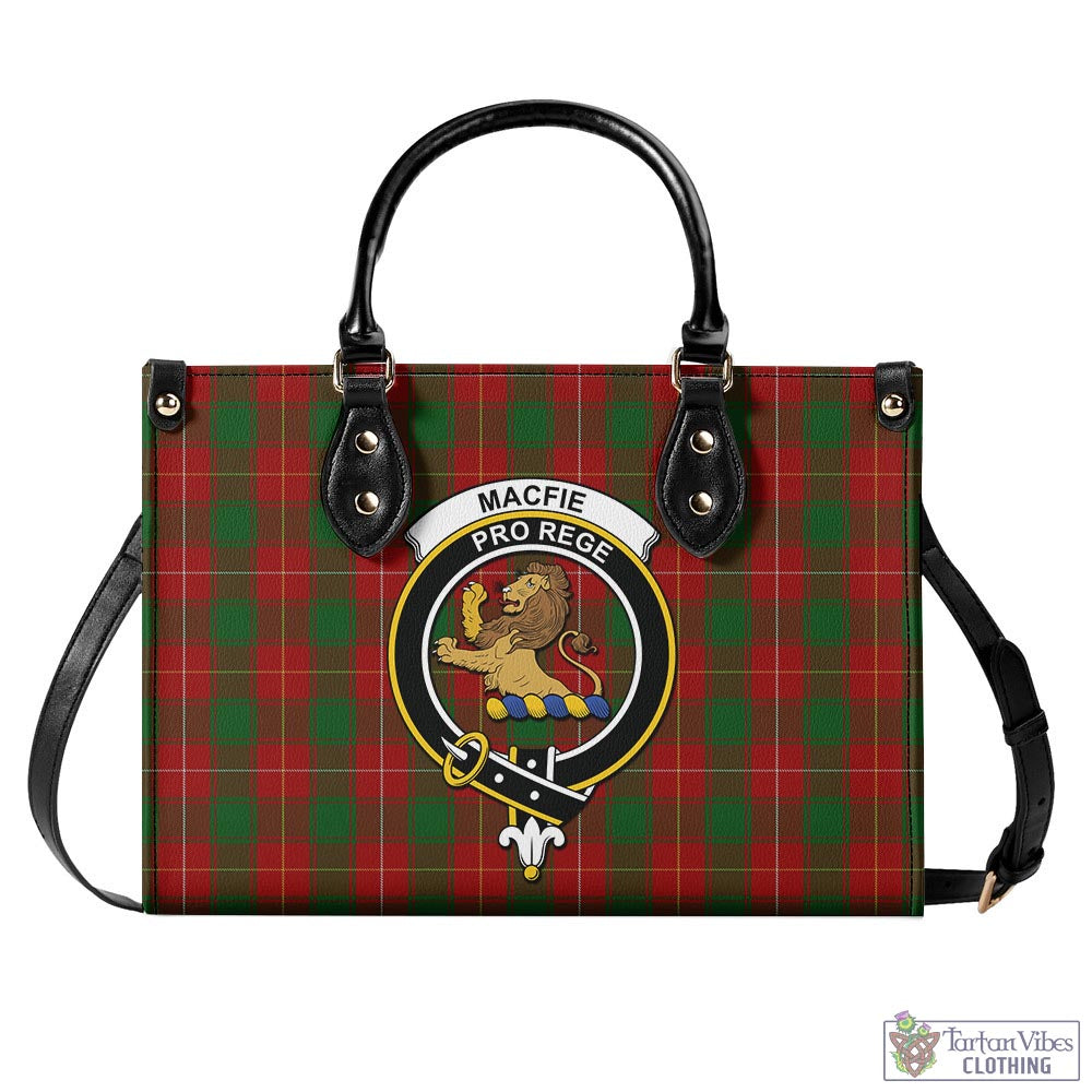 Tartan Vibes Clothing MacFie Tartan Luxury Leather Handbags with Family Crest