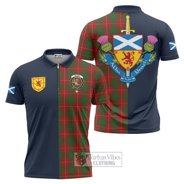 MacFie (McFie) Tartan Zipper Polo Shirt Alba with Scottish Lion Royal Arm Half Style