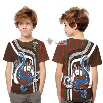 MacFie (McFie) Tartan Kid T-Shirt with Epic Bagpipe Style