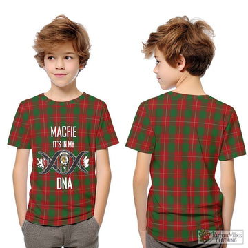 MacFie (McFie) Tartan Kid T-Shirt with Family Crest DNA In Me Style