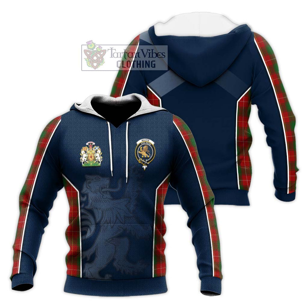 MacFie (McFie) Tartan Knitted Hoodie with Family Crest and Lion Rampant Vibes Sport Style Unisex Knitted Pullover Hoodie - Tartan Vibes Clothing