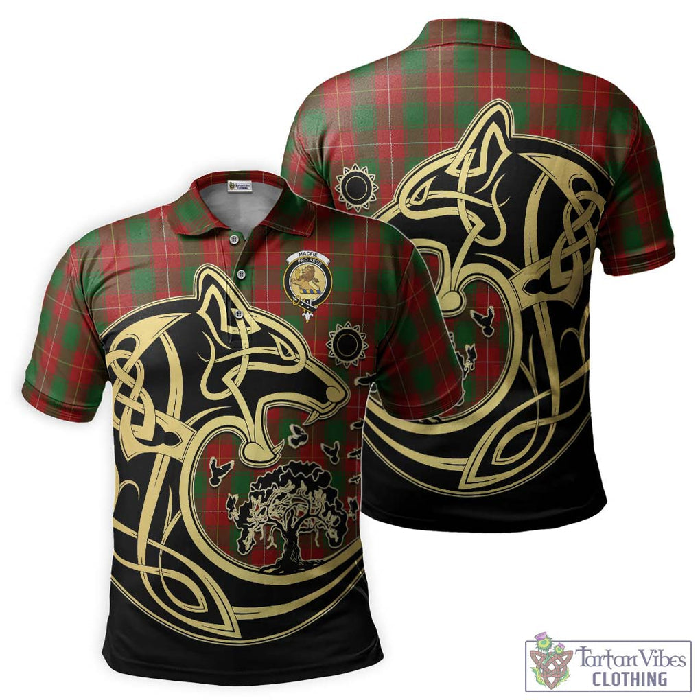 MacFie (McFie) Tartan Polo Shirt with Family Crest Celtic Wolf Style Kid - Tartanvibesclothing Shop