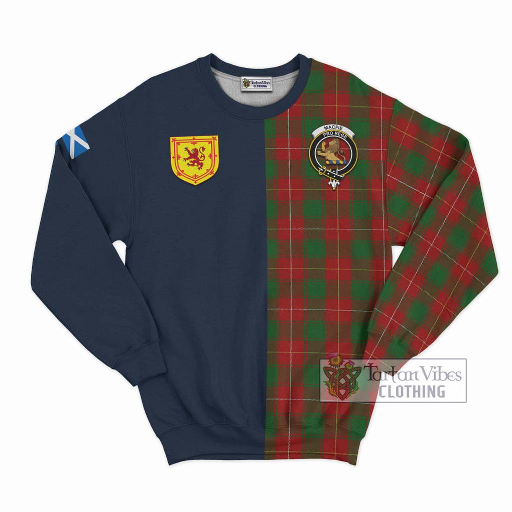 Tartan Vibes Clothing MacFie Tartan Sweatshirt with Scottish Lion Royal Arm Half Style