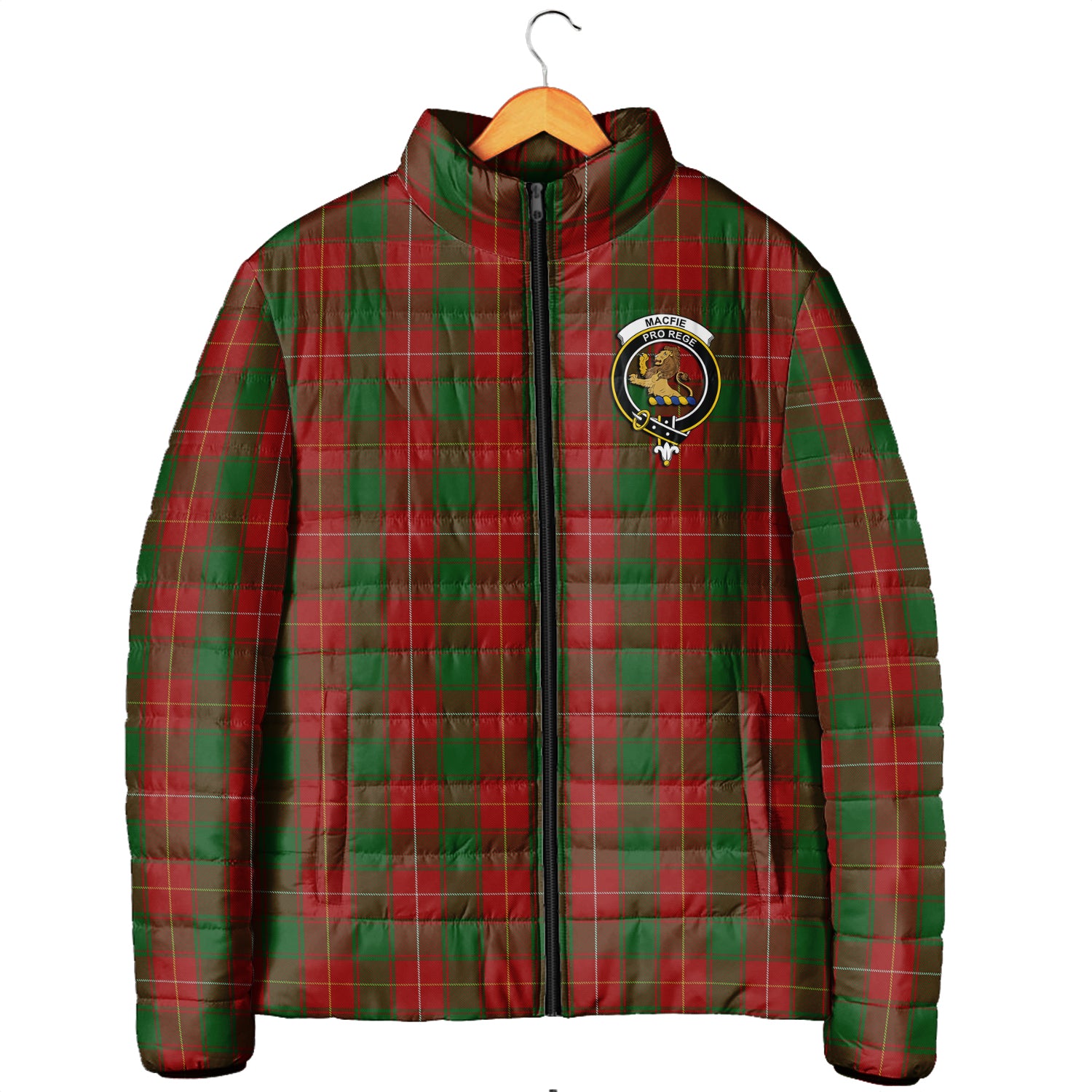 MacFie (McFie) Tartan Padded Jacket with Family Crest Men's Padded Jacket - Tartan Vibes Clothing